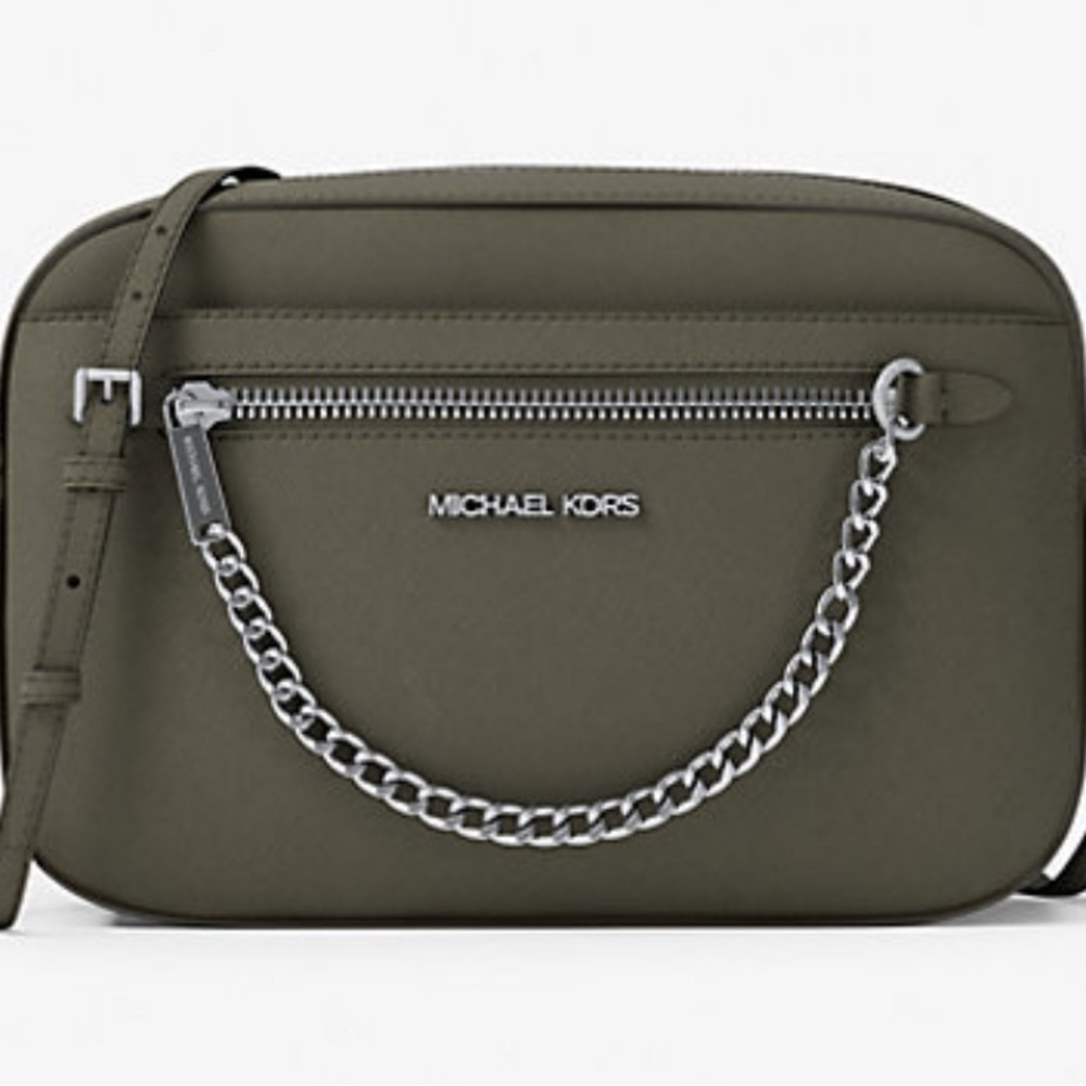 Jet Set Large Saffiano Leather Crossbody Bag